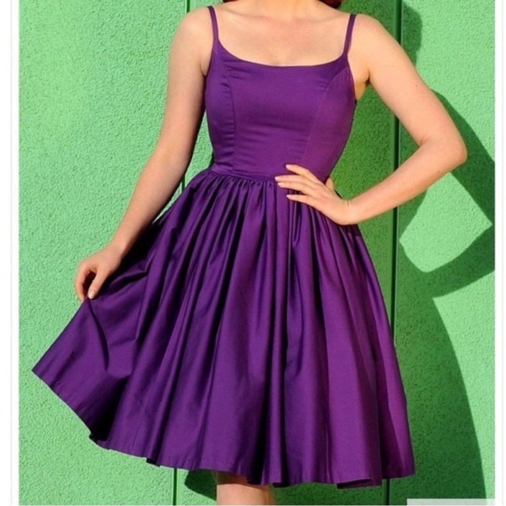 Pinup Girl Clothing PUG Purple Jenny Dress